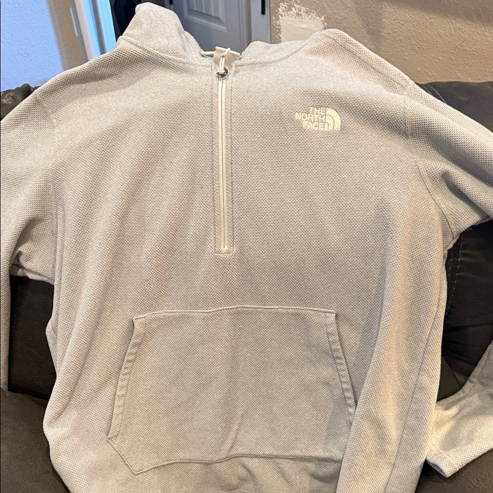 The North Face Men's Light Gray Zip-Up Sweater
